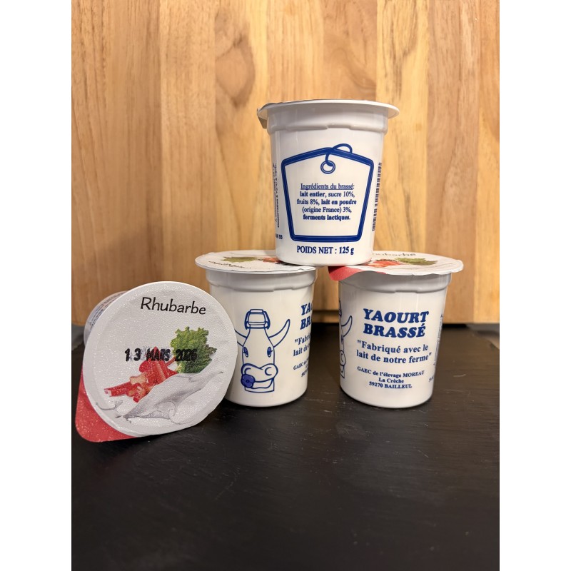 Yaourt Brassé RHUBARBE ( lot de 4 )