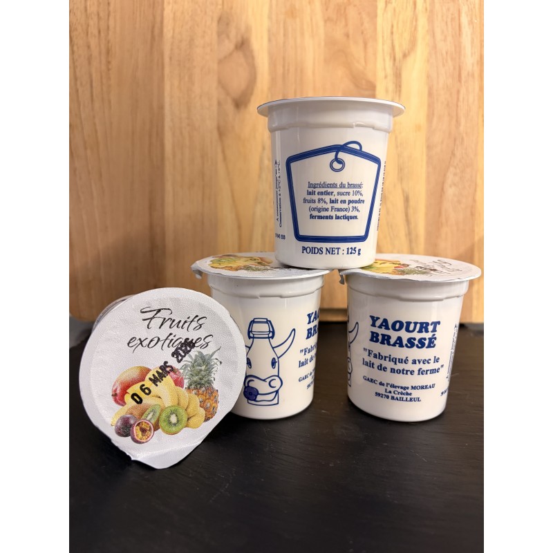 Yaourt Brassé AUX FRUITS EXOTIQUES ( lot de 4 )