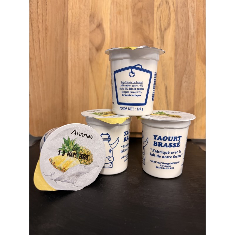 Yaourt Brassé  ANANAS ( lot de 4 )