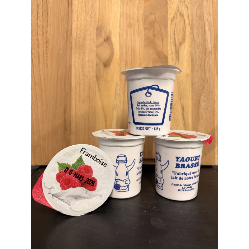 Yaourt Brassé  FRAMBOISE ( lot de 4 )