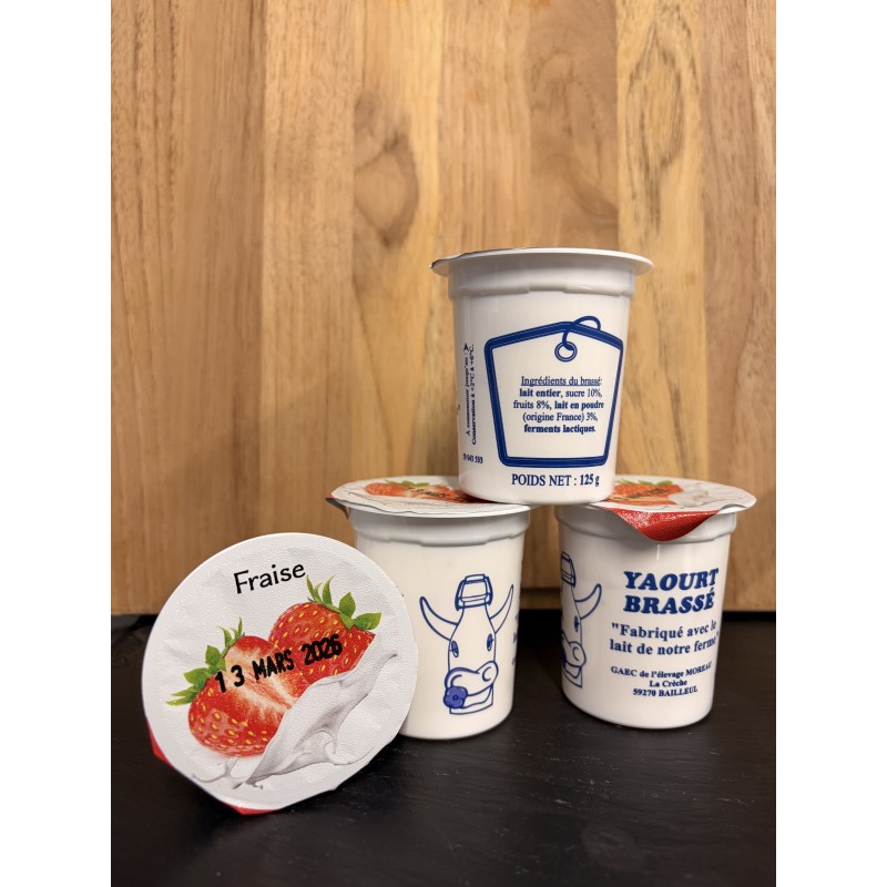 Yaourt Brassé  FRAISE ( lot de 4 )
