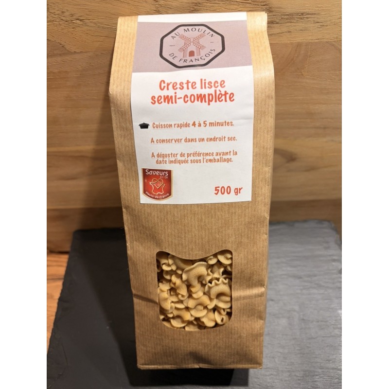pâtes semi complète CRESTES LISCE en 500gr